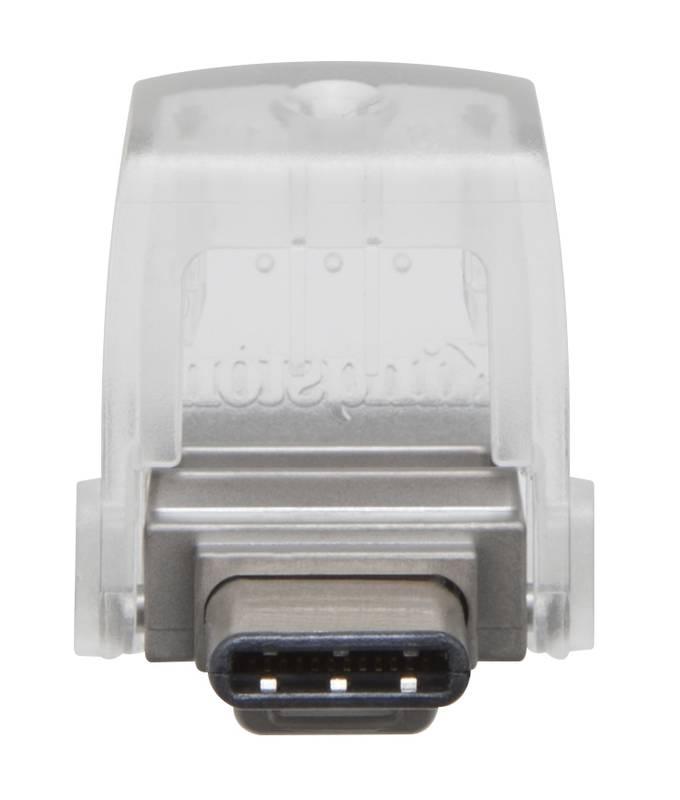 USB Flash Kingston DataTraveler MicroDuo 3C 32GB OTG USB-C USB 3.1 stříbrný