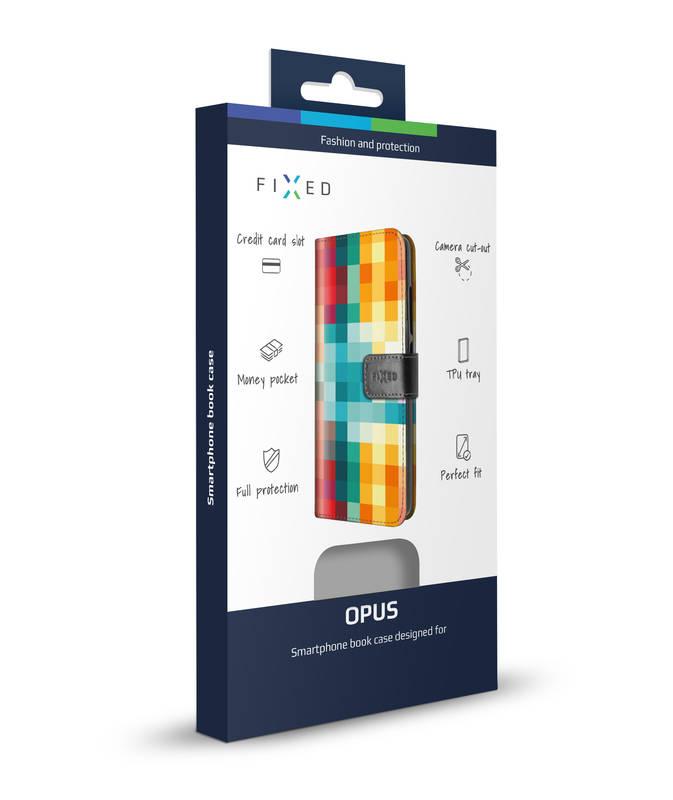 Pouzdro na mobil flipové FIXED Opus na Samsung Galaxy J3 - dice