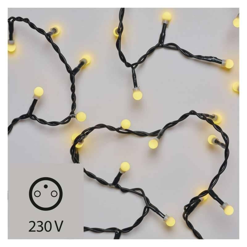 Vánoční osvětlení EMOS 100 LED, cherry řetěz – kuličky, 5m, vnitřní, teplá bílá
