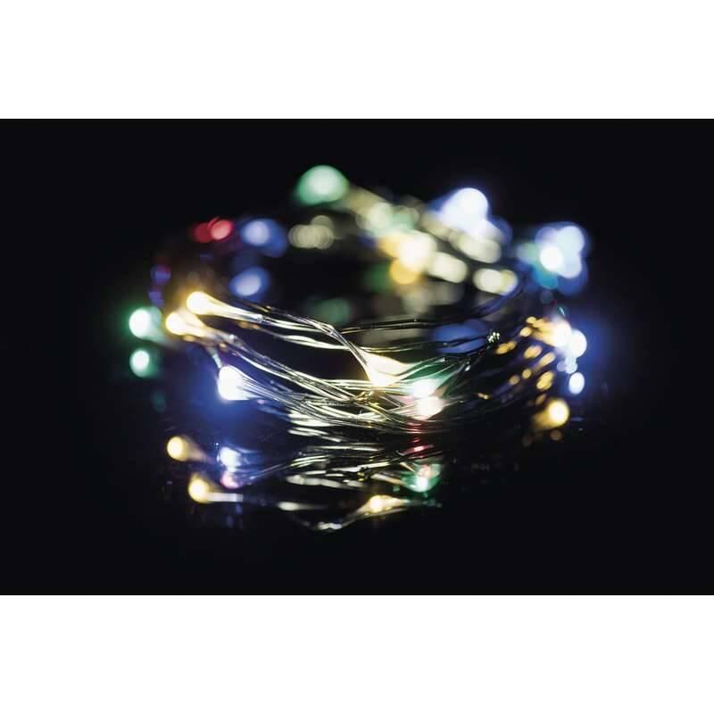 Vánoční osvětlení EMOS 40 LED, nano řetěz zelený, 4m, venkovní, multicolor, časovač