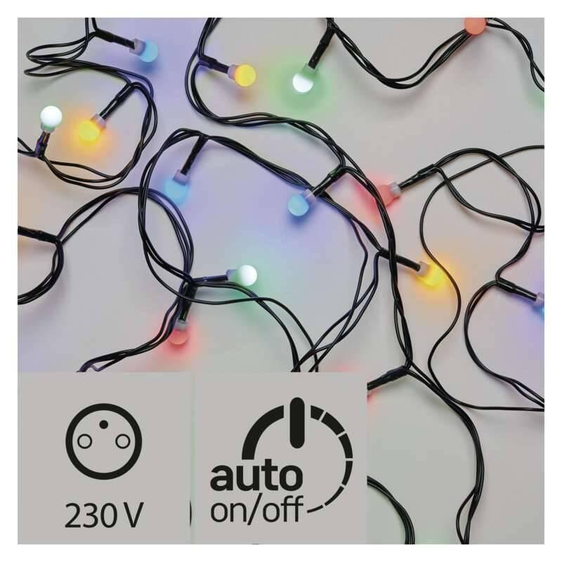Vánoční osvětlení EMOS 480 LED, cherry řetěz – kuličky, 48m, multicolor, časovač