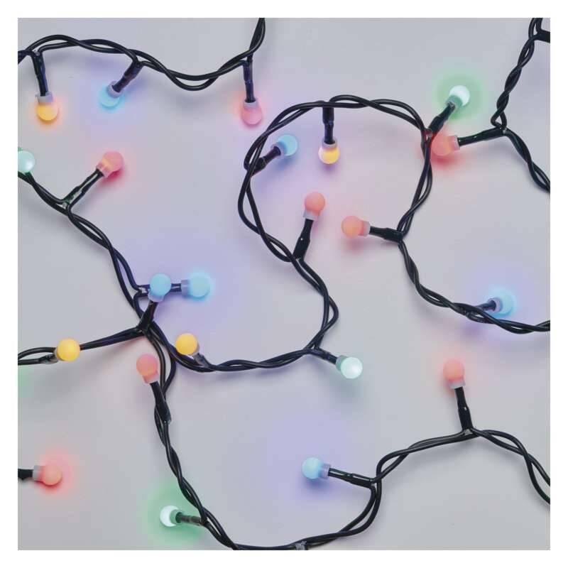Vánoční osvětlení EMOS 50 LED, cherry řetěz – kuličky, 2,5m, vnitřní,multicolor