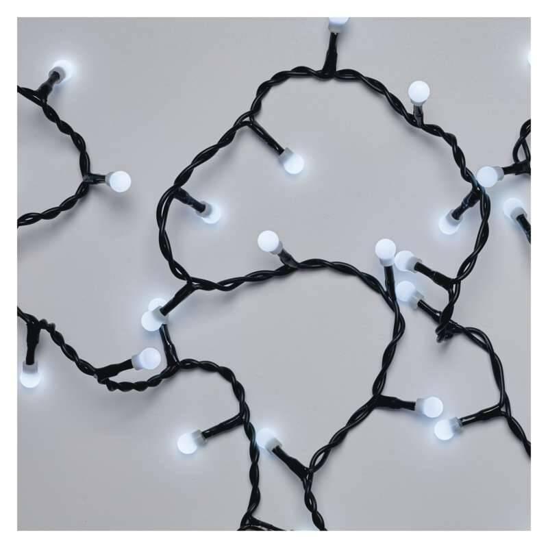 Vánoční osvětlení EMOS 50 LED, cherry řetěz – kuličky, 2,5m, vnitřní, studená bílá