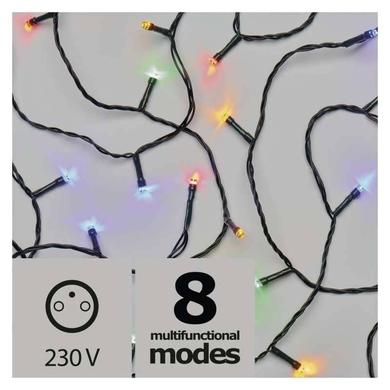 Vánoční osvětlení EMOS 80 LED, řetěz, 8m, multicolor, programy