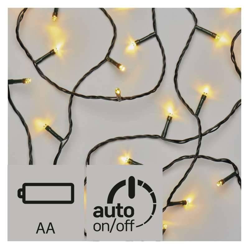 Vánoční osvětlení EMOS 40 LED řetěz, 3×AA, 2,8m, IP44, teplá bílá, časovač, Vánoční, osvětlení, EMOS, 40, LED, řetěz, 3×AA, 2,8m, IP44, teplá, bílá, časovač