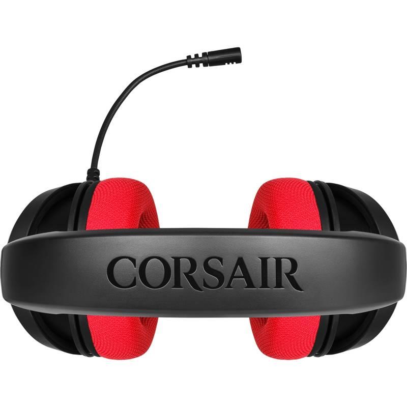 Headset Corsair HS35 černý červený, Headset, Corsair, HS35, černý, červený