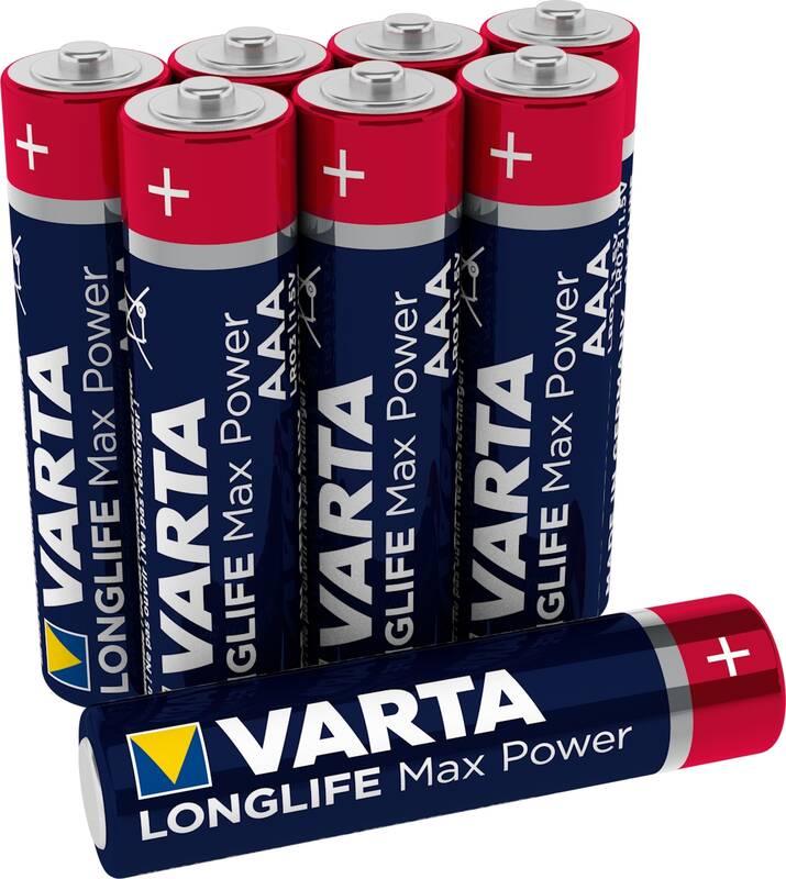 Baterie alkalická Varta Longlife Max Power AAA, LR03, blistr 8ks