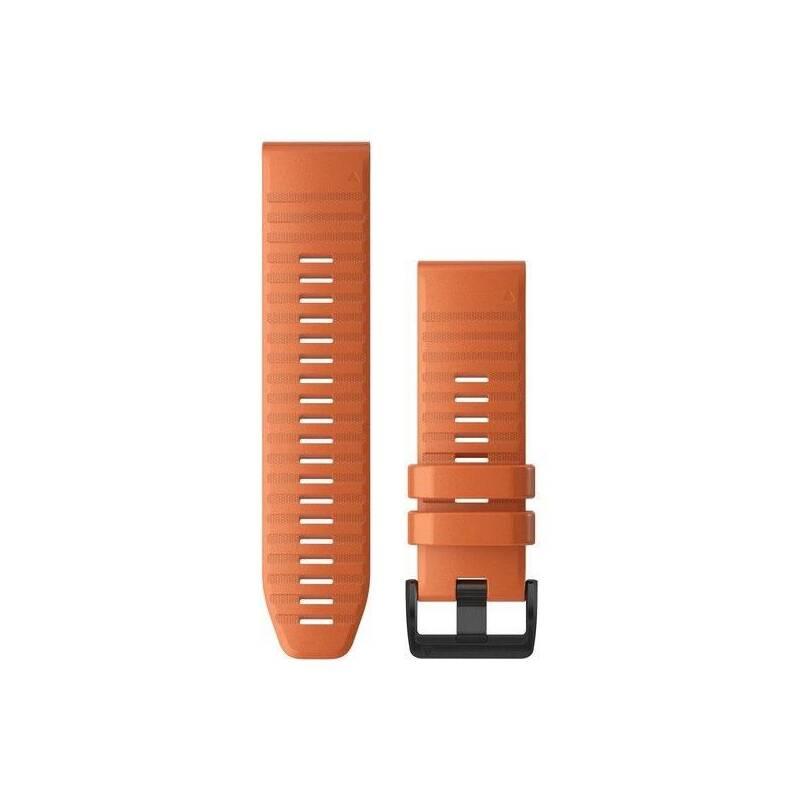 Řemínek Garmin QuickFit 26mm pro Fenix5X 6X, silikonový, oranžový, černá přezka