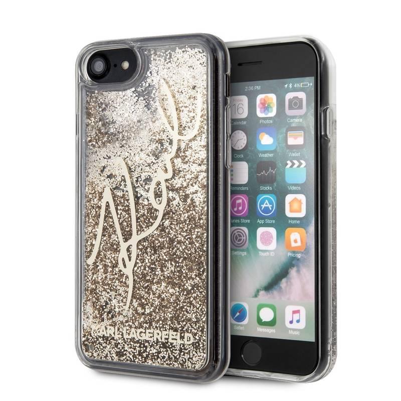 Kryt na mobil Karl Lagerfeld Signature Glitter na Apple iPhone 8 SE zlatý, Kryt, na, mobil, Karl, Lagerfeld, Signature, Glitter, na, Apple, iPhone, 8, SE, zlatý