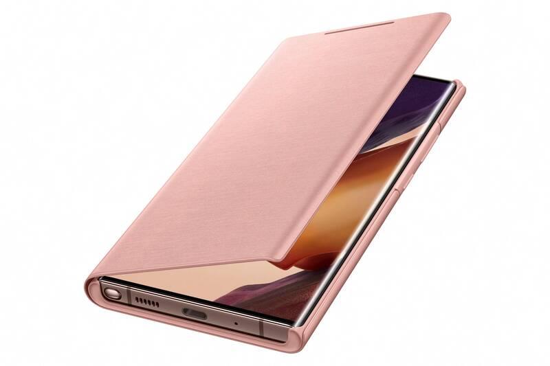 Pouzdro na mobil flipové Samsung LED View na Galaxy Note20 Ultra hnědé růžové, Pouzdro, na, mobil, flipové, Samsung, LED, View, na, Galaxy, Note20, Ultra, hnědé, růžové