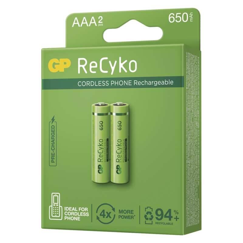 Baterie nabíjecí GP ReCyko Cordless, HR03, AAA, 650mAh, NiMH, krabička 2ks, Baterie, nabíjecí, GP, ReCyko, Cordless, HR03, AAA, 650mAh, NiMH, krabička, 2ks