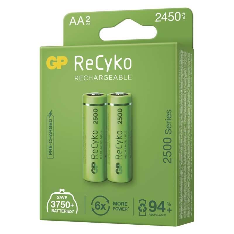 Baterie nabíjecí GP ReCyko, HR06, AA, 2450mAh, NiMH, krabička 2ks, Baterie, nabíjecí, GP, ReCyko, HR06, AA, 2450mAh, NiMH, krabička, 2ks