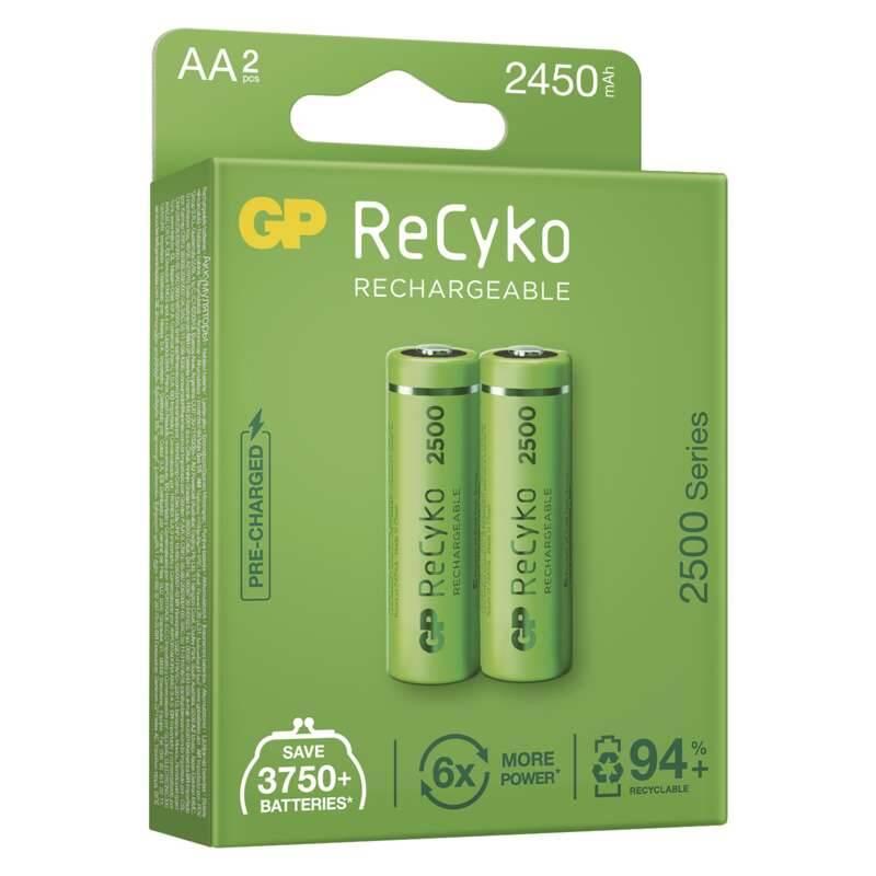 Baterie nabíjecí GP ReCyko, HR06, AA, 2450mAh, NiMH, krabička 2ks