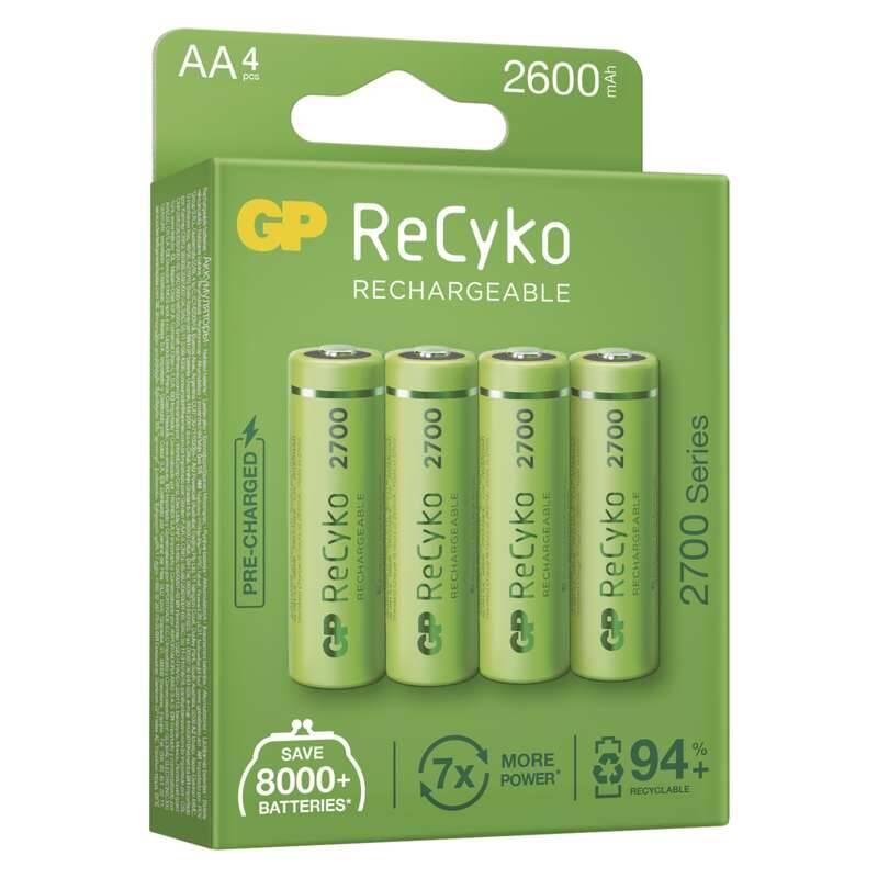 Baterie nabíjecí GP ReCyko, HR06, AA, 2600mAh, NiMH, krabička 4ks