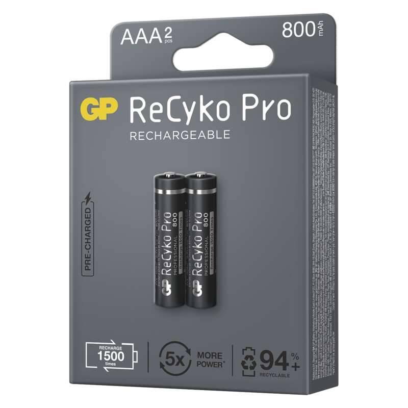 Baterie nabíjecí GP ReCyko Pro, HR03, AAA, 800mAh, NiMH, krabička 2ks, Baterie, nabíjecí, GP, ReCyko, Pro, HR03, AAA, 800mAh, NiMH, krabička, 2ks