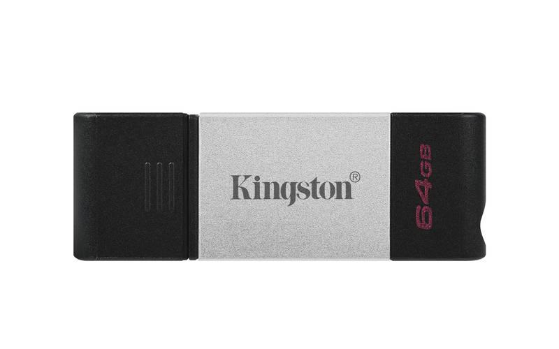 USB Flash Kingston DataTraveler 80 64GB, USB-C černý stříbrný, USB, Flash, Kingston, DataTraveler, 80, 64GB, USB-C, černý, stříbrný