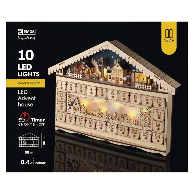 LED dekorace EMOS adventní kalendář, 19x40cm, 2x AA, vnitřní, teplá bílá, LED, dekorace, EMOS, adventní, kalendář, 19x40cm, 2x, AA, vnitřní, teplá, bílá