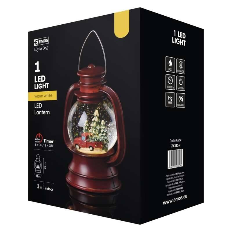 LED dekorace EMOS lucerna 20x11cm, 3x AA, vnitřní, teplá bílá