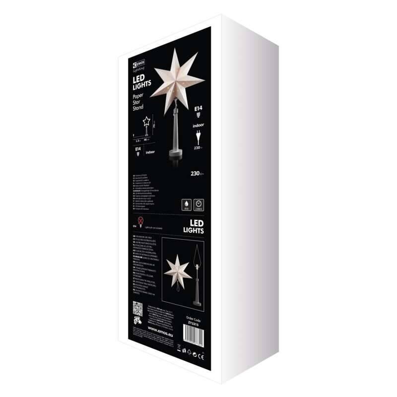 LED dekorace EMOS svícen na žárovku E14 šedý s papírovou hvězdou, 46x70cm, vnitřní, LED, dekorace, EMOS, svícen, na, žárovku, E14, šedý, s, papírovou, hvězdou, 46x70cm, vnitřní