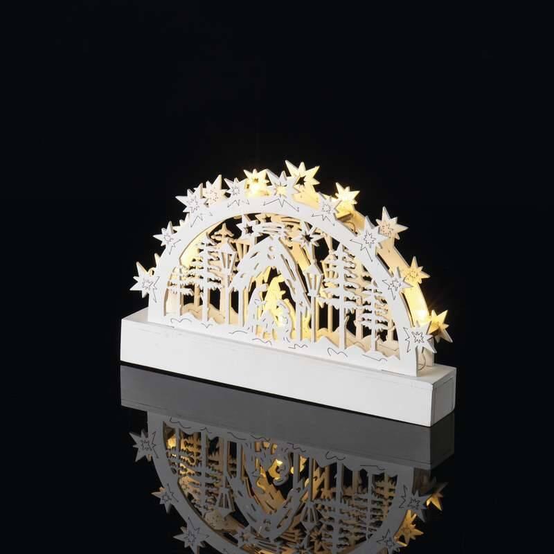 LED dekorace EMOS vánoční betlém, 23cm, 3× AA, teplá bílá, časovač