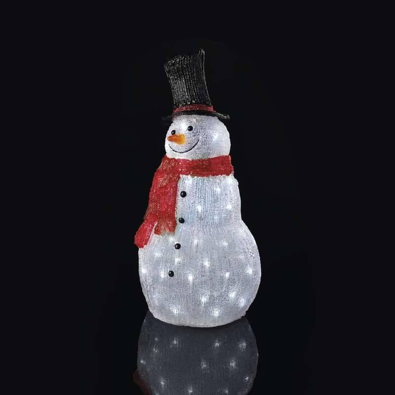 LED dekorace EMOS vánoční sněhulák, 61cm, venkovní, studená bílá, časovač