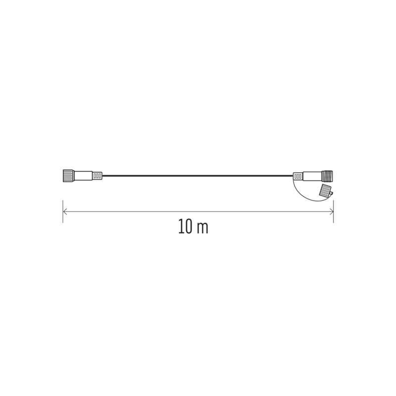 Prodlužovací kabel EMOS pro spojovací řetězy Standard, 10m, transparentní