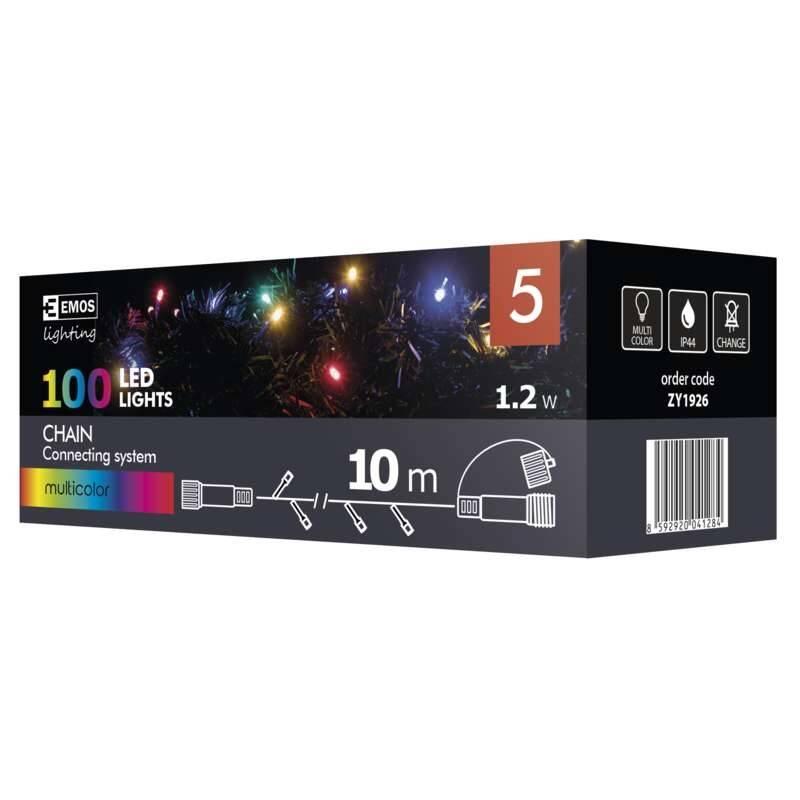 Spojovací řetěz EMOS 50 LED, řetěz, 5m, multicolor