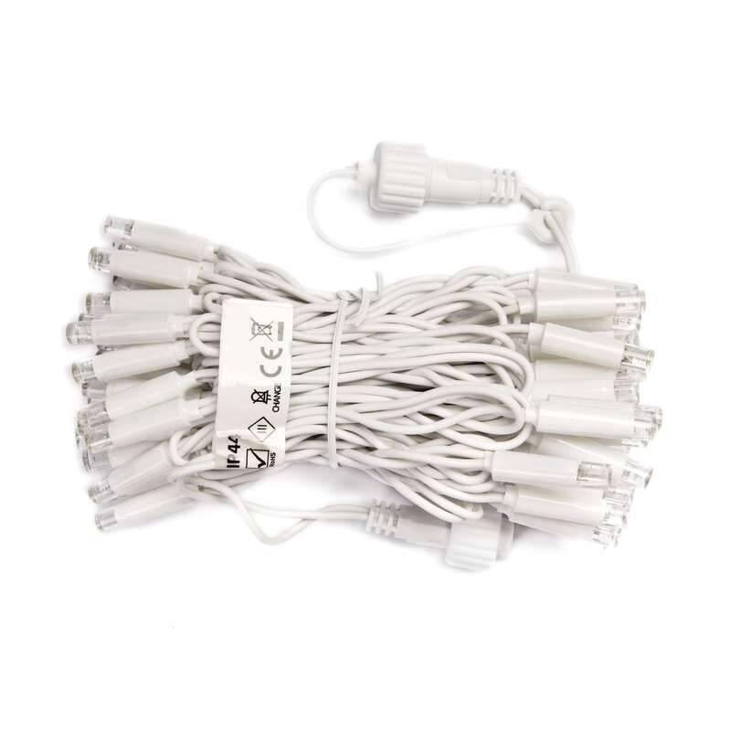 Spojovací řetěz EMOS 50 LED, spojovací řetěz bílý, 5m, teplá bílá