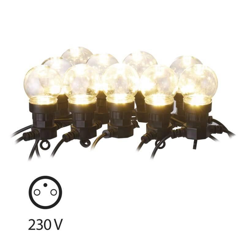 Vánoční osvětlení EMOS 50 LED, 10x párty žárovky čiré, 5m, teplá bílá