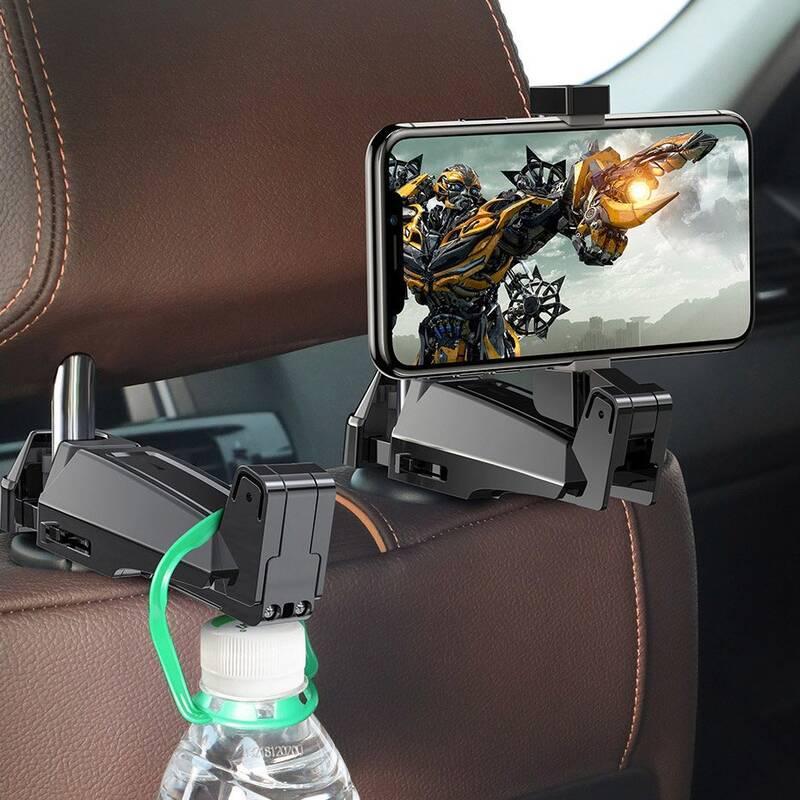 Držák na mobil Baseus Back Seat Headrest Phone Bracket Holder černý