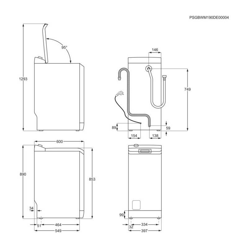 Pračka Electrolux PerfectCare 600 EW6T4272 bílá barva, Pračka, Electrolux, PerfectCare, 600, EW6T4272, bílá, barva