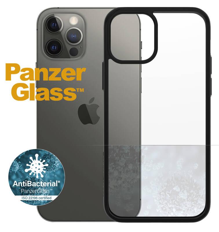 Kryt na mobil PanzerGlass ClearCase Antibacterial na Apple iPhone 12 12 Pro černý průhledný