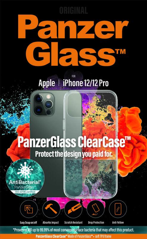 Kryt na mobil PanzerGlass ClearCase Antibacterial na Apple iPhone 12 12 Pro průhledný, Kryt, na, mobil, PanzerGlass, ClearCase, Antibacterial, na, Apple, iPhone, 12, 12, Pro, průhledný