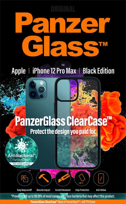 Kryt na mobil PanzerGlass ClearCase Antibacterial na Apple iPhone 12 Pro Max černý průhledný, Kryt, na, mobil, PanzerGlass, ClearCase, Antibacterial, na, Apple, iPhone, 12, Pro, Max, černý, průhledný