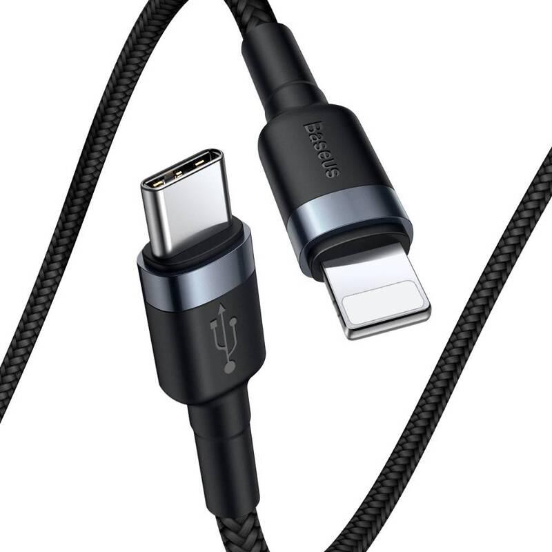 Kabel Baseus USB-C Lightning, PD 18W, 1m černý, Kabel, Baseus, USB-C, Lightning, PD, 18W, 1m, černý