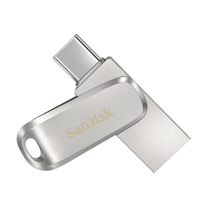 USB Flash Sandisk Ultra Dual Luxe 64GB USB USB-C stříbrný, USB, Flash, Sandisk, Ultra, Dual, Luxe, 64GB, USB, USB-C, stříbrný