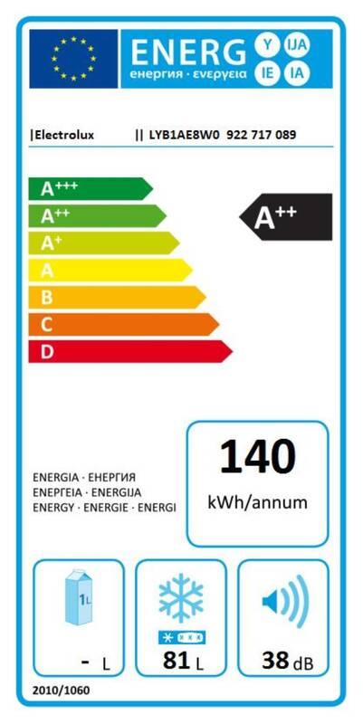 Mraznička Electrolux LYB1AE8W0 bílá