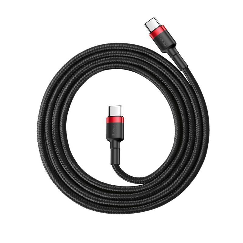 Kabel Baseus USB-C USB-C, PD 2.0 60W, 1m černý červený, Kabel, Baseus, USB-C, USB-C, PD, 2.0, 60W, 1m, černý, červený