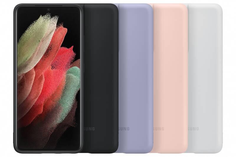 Kryt na mobil Samsung Silicone Cover na Galaxy S21 Ultra černý