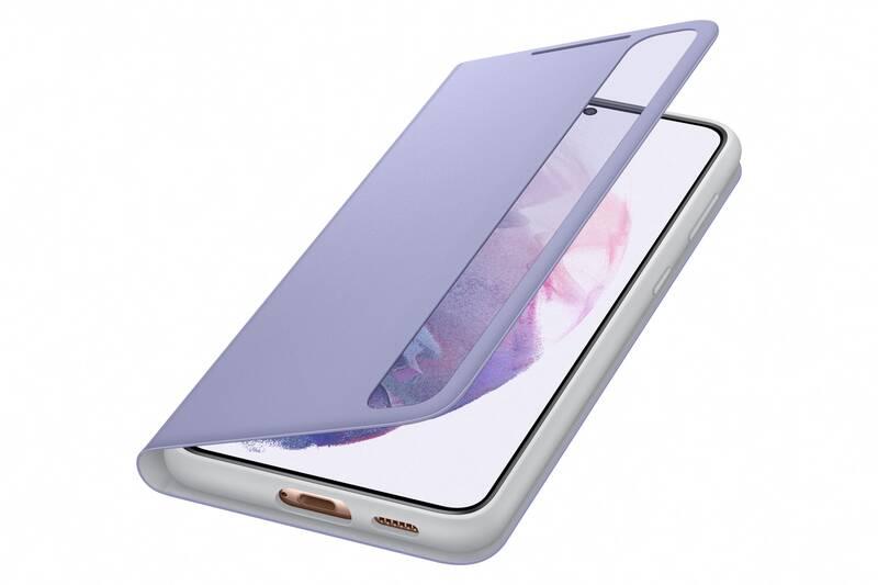 Pouzdro na mobil flipové Samsung Clear View na Galaxy S21 fialové