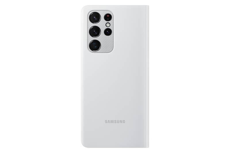 Pouzdro na mobil flipové Samsung LED View na Galaxy S21 Ultra šedé