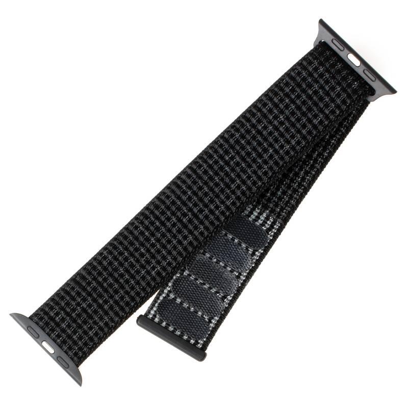 Řemínek FIXED Nylon Strap na Apple Watch 38 mm 40 mm - reflexně černý, Řemínek, FIXED, Nylon, Strap, na, Apple, Watch, 38, mm, 40, mm, reflexně, černý