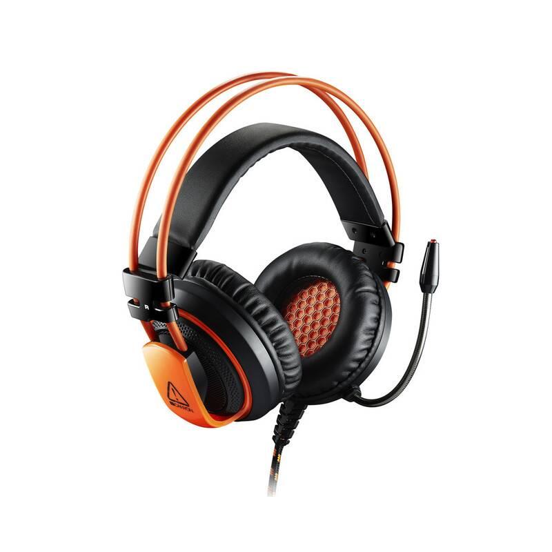 Headset Canyon CND-SGHS5A černý oranžový, Headset, Canyon, CND-SGHS5A, černý, oranžový