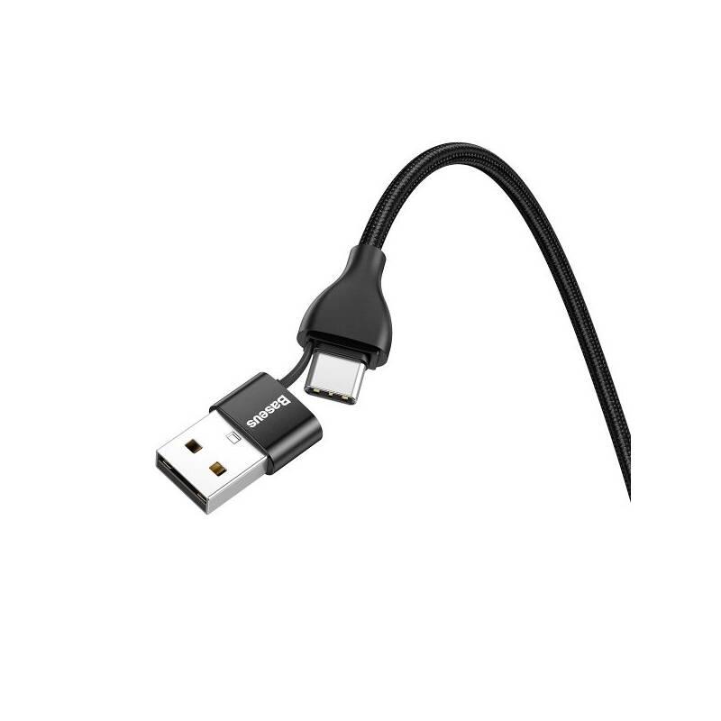 Kabel Baseus 2v1, USB,USB-C Lightning, 18W, 1m černý, Kabel, Baseus, 2v1, USB,USB-C, Lightning, 18W, 1m, černý