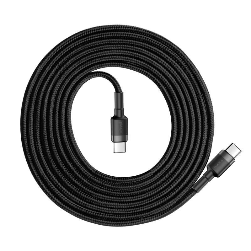 Kabel Baseus Cafule USB-C USB-C, PD 2.0 60W, 2m černý šedý, Kabel, Baseus, Cafule, USB-C, USB-C, PD, 2.0, 60W, 2m, černý, šedý