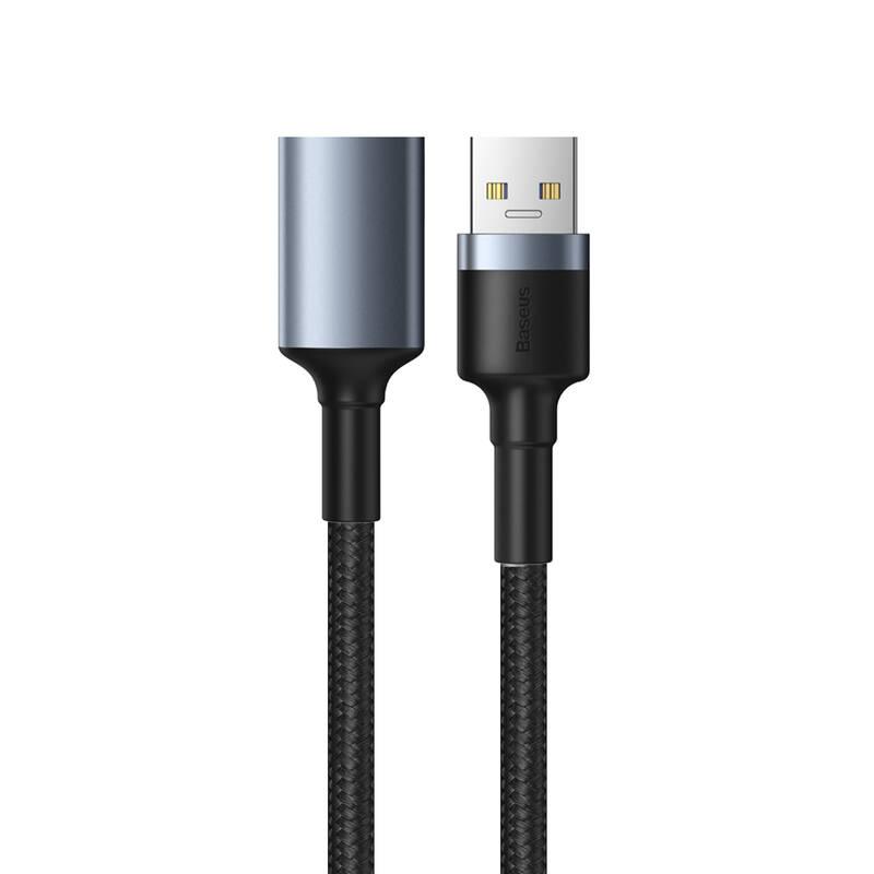 Kabel Baseus Cafule USB USB, M F, prodlužovací, 1m šedý