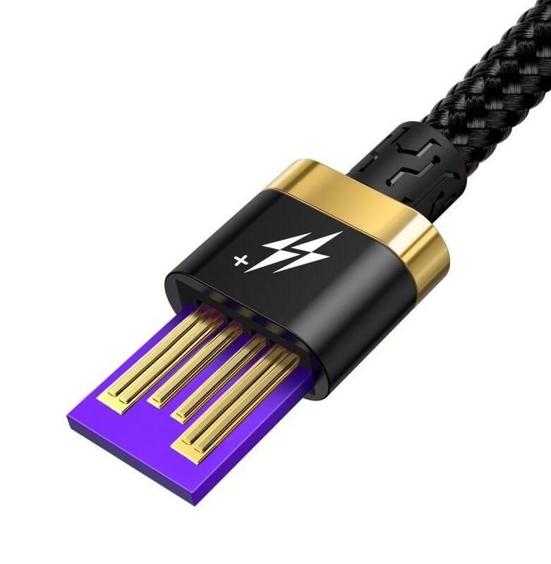 Kabel Baseus HW Flash Charge USB USB-C, 40W, 1m černý zlatý, Kabel, Baseus, HW, Flash, Charge, USB, USB-C, 40W, 1m, černý, zlatý
