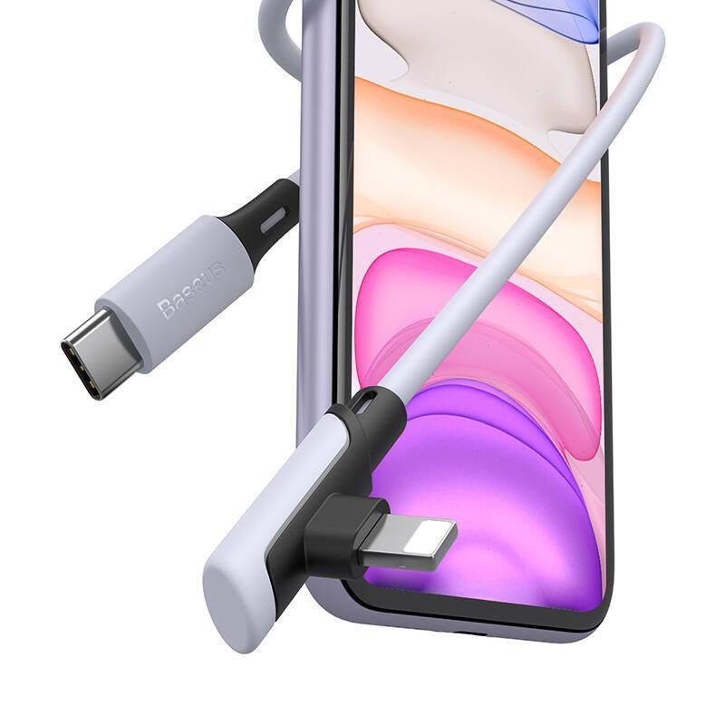 Kabel Baseus USB-C Lightning, PD 18W, 1,2m fialový, Kabel, Baseus, USB-C, Lightning, PD, 18W, 1,2m, fialový