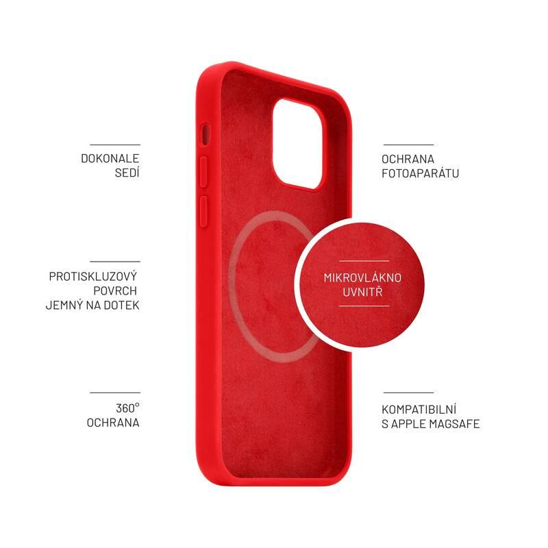 Kryt na mobil FIXED MagFlow s podporou MagSafe na Apple iPhone 12 12 Pro červený