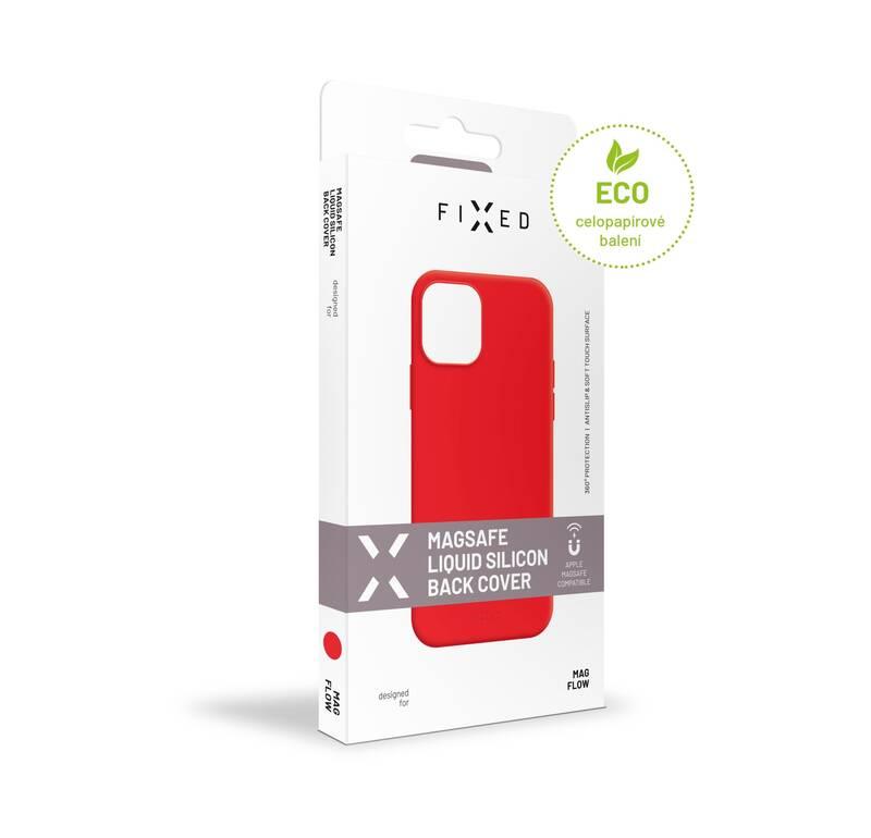 Kryt na mobil FIXED MagFlow s podporou MagSafe na Apple iPhone 12 12 Pro červený
